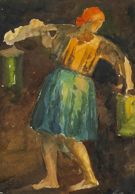 Самохвалов А.Н. Женщина с ведрами. Из серии «Ладога». 1926 Самохвалов А.Н. Женщина с ведрами. Из серии «Ладога». 1926